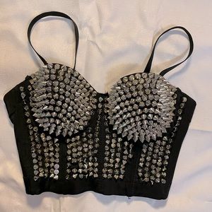 Spiked corset bra